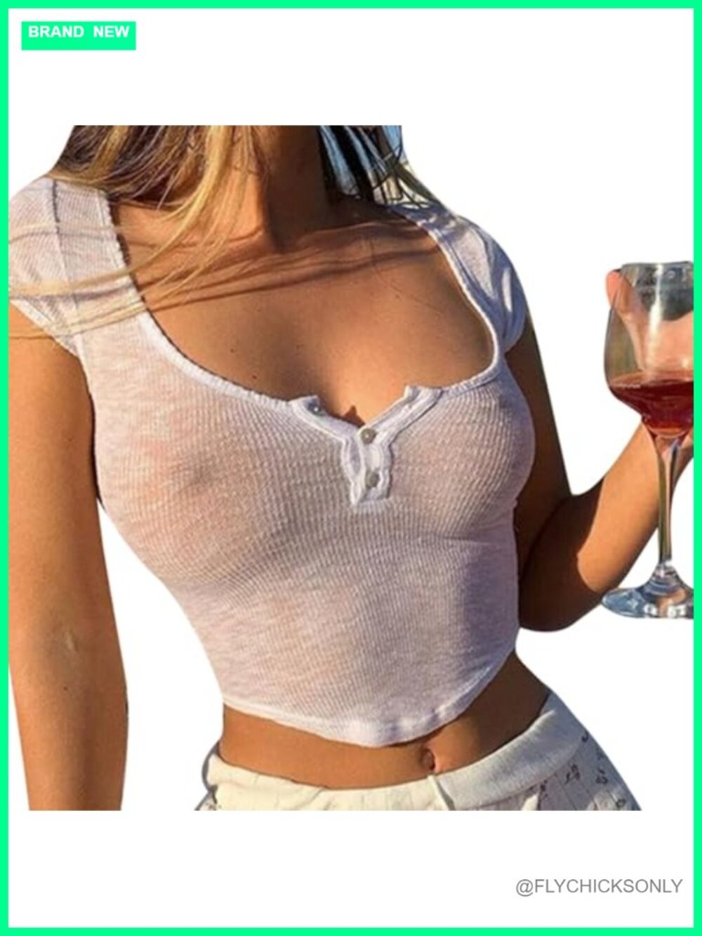 Women's Sheer See-Through Short Sleeve Low Cut Crop Top Y2K Summer Tee